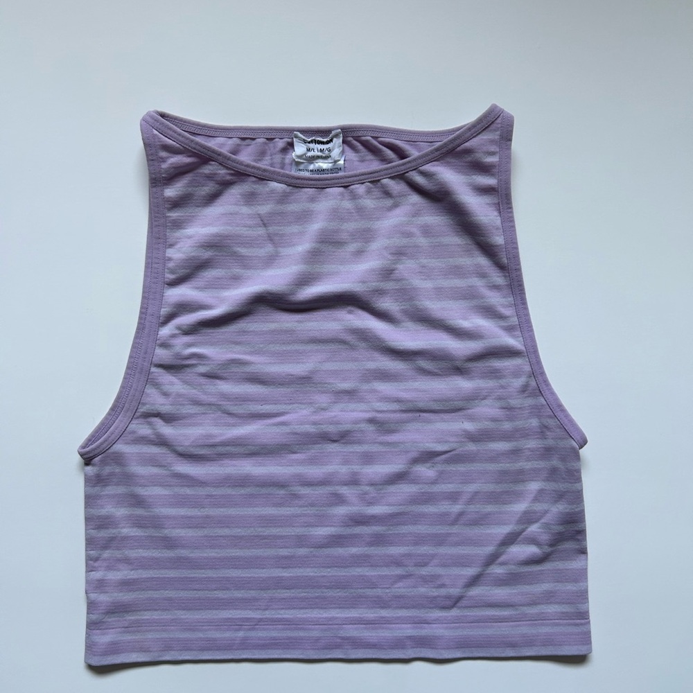 Cotton On Seamless High Neck Cami With Stripes Size M/L - Picture 2 of 4